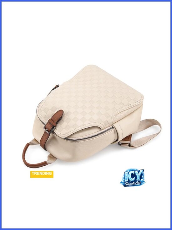 Women\'s Mini PU Leather Plaid Backpack Purse Cute Travel Work Daypack main image 4